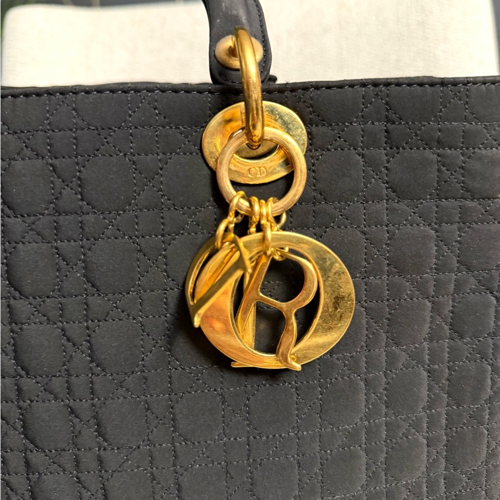 Authentic Christian Dior Lady Dior bag gold charms - Picture 12 of 16